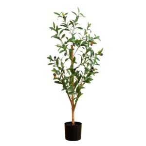 Factory Made 3FT Natural Artificial Wood Olive Tree 3FT Tall Silk Faux Olive Tree for Home and Office Decor
