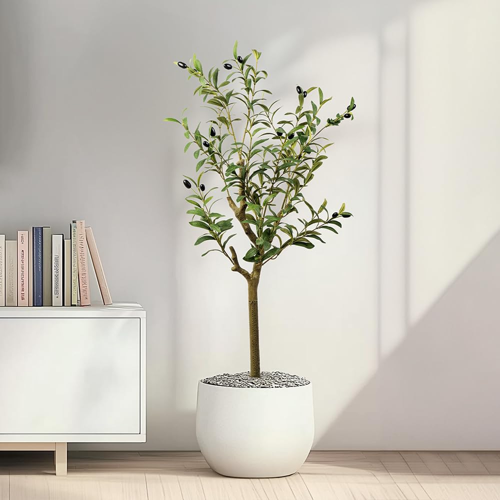 Factory Wholesale 3FT Artificial Olive Tree, Indoor Faux Olive Tree Fake Potted Silk Olive Tree Plants with Lifelike Fruits & Leaves