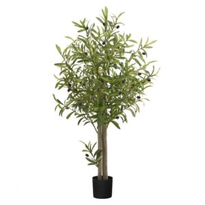 Factory Manufacture 3FT Faux Olive Tree, Indoor Fake Olive Tree with Pot, Large Olive Branches for Home & Commercial Decor