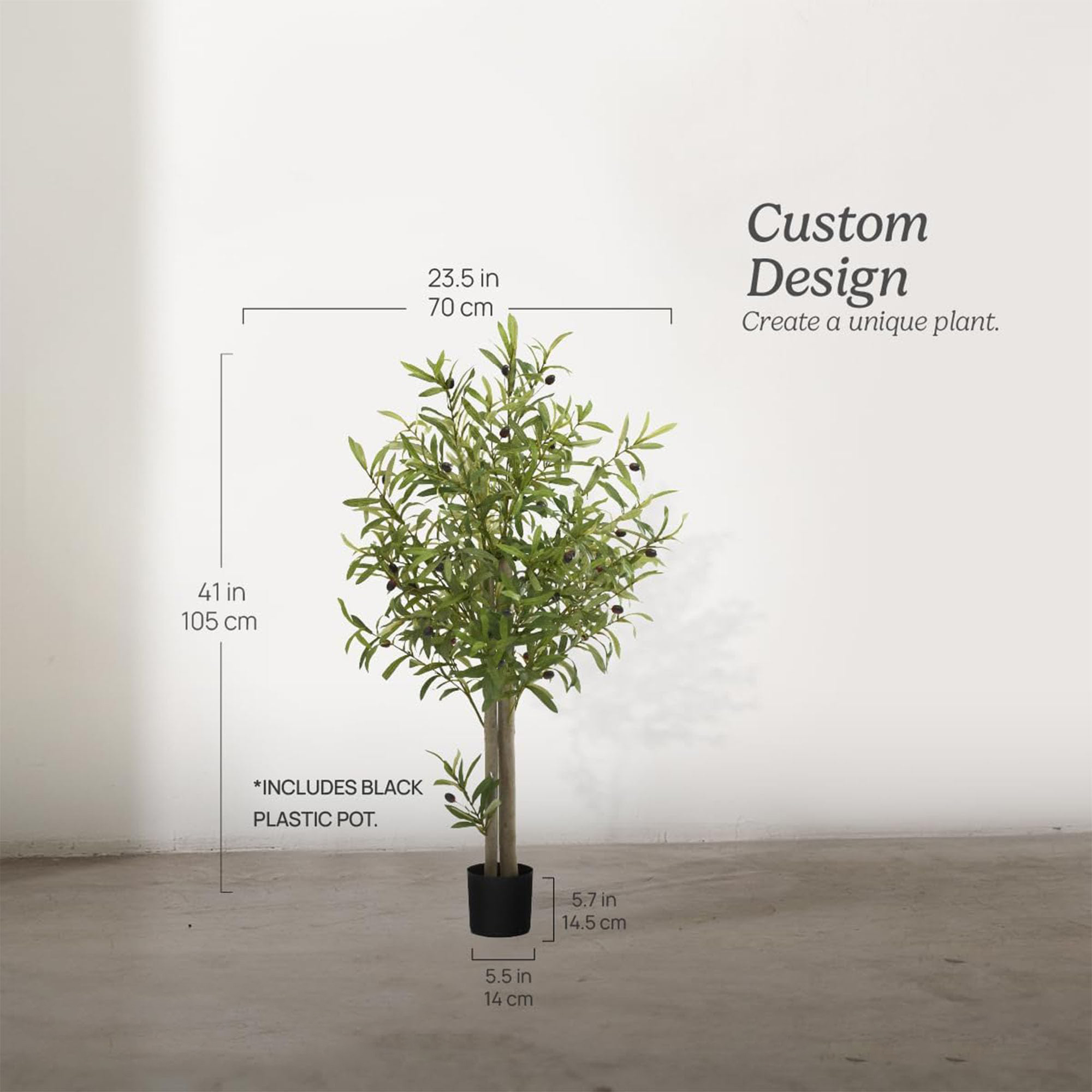Factory Manufacture 3FT Faux Olive Tree, Indoor Fake Olive Tree with Pot, Large Olive Branches for Home & Commercial Decor - Image 2