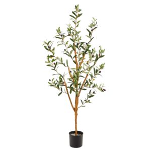 Factory Wholesale 3FT Artificial Olive Tree, Indoor Faux Olive Tree with Pot & Large Olive Branches