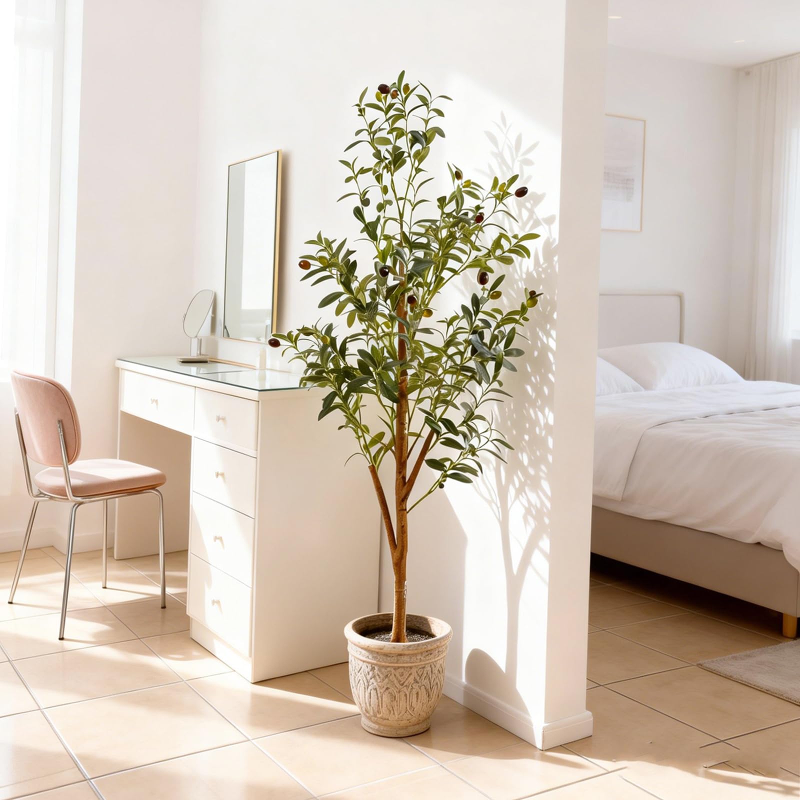 Factory Wholesale 4FT Artificial Olive Tree Indoor, Tall Faux Olive Tree with Pot , Large Fake Olive Tree - Image 3