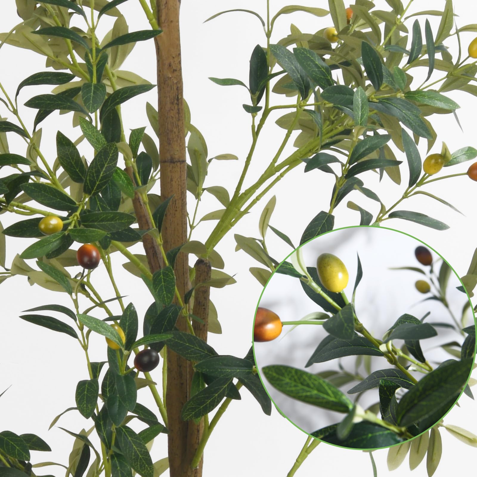 6FT Artificial Olive Tree Large Indoor 180cm Plant Decor with Branches and Fruits Suitable for Interior Home - Image 5