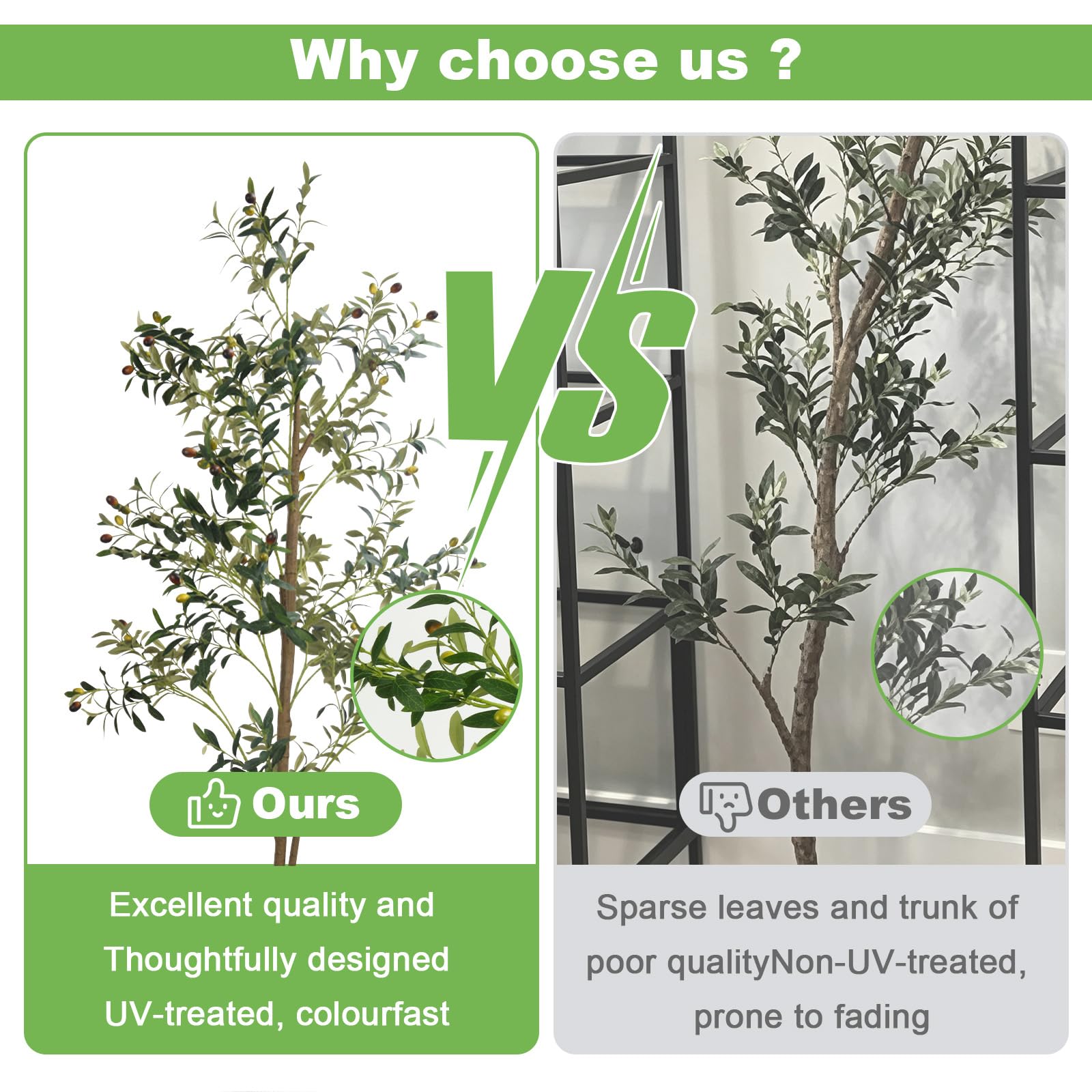 6FT Artificial Olive Tree Large Indoor 180cm Plant Decor with Branches and Fruits Suitable for Interior Home - Image 6