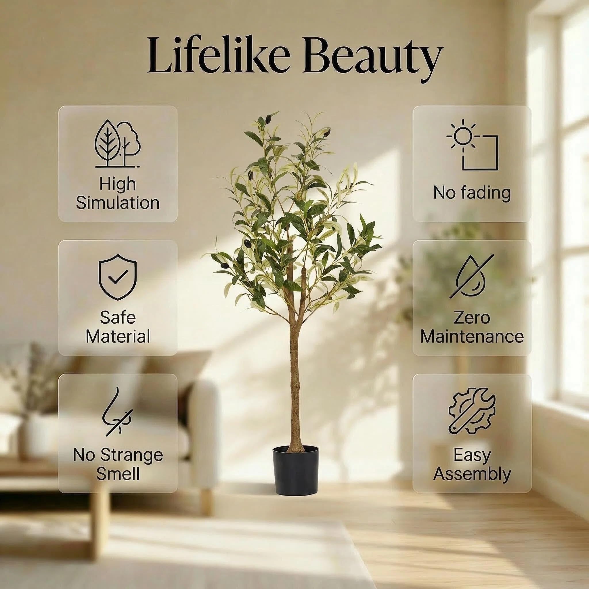 Low MOQ Factory Artificial Olive Tree 3FT Faux Olive Trees with Lifelike Olive Branches and Fruits - Image 5