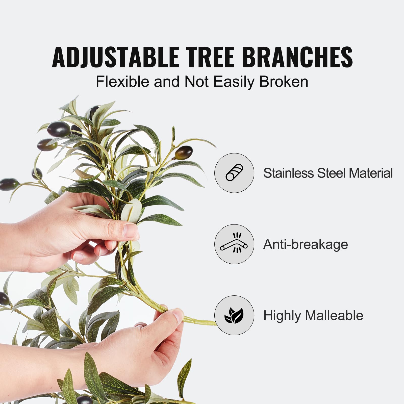 China Manufacturer 5FT Artificial Olive Tree, PE Faux Potted Plant with Anti-Tip Base, Low Maintenance Lifelike Green Tree for Indoor & Outdoor Home Office Decor - Image 4