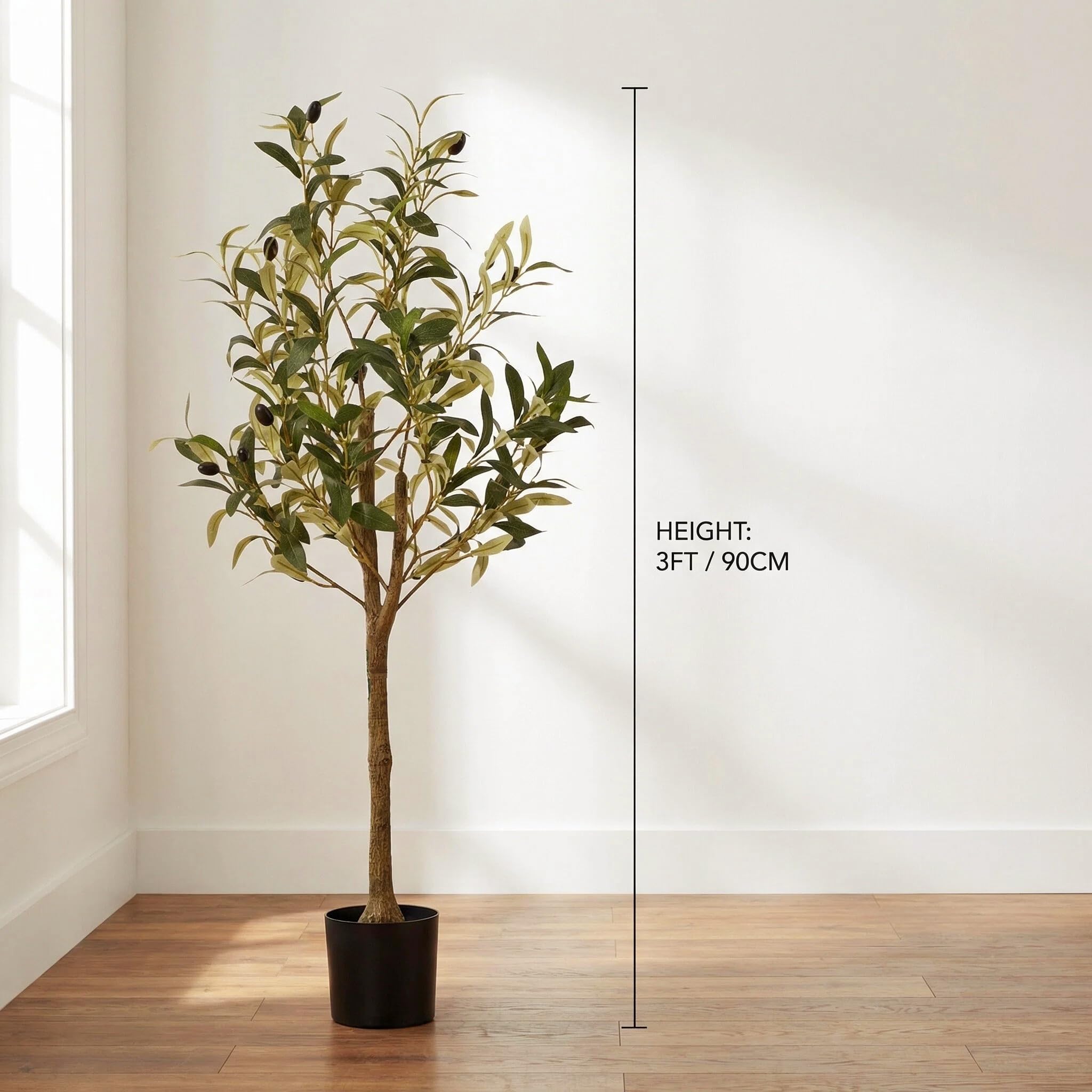 Low MOQ Factory Artificial Olive Tree 3FT Faux Olive Trees with Lifelike Olive Branches and Fruits - Image 2
