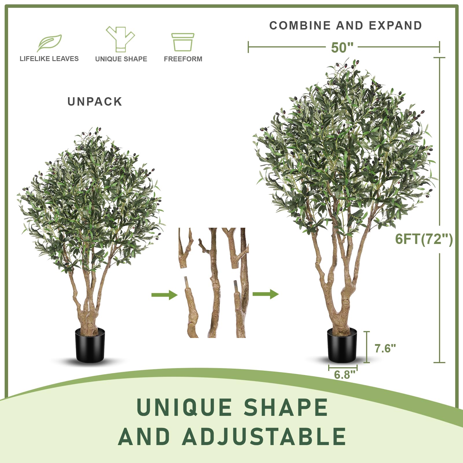 Faux Large Olive Tree China Manufacturer 6ft Artificial Indoor Fake Plant for Office Reception Decor - Image 3