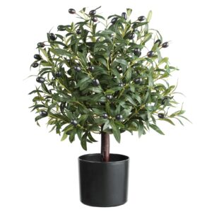 2FT Artificial Olive Topiary Ball 60cm Tree with Leaves and Fruits China Manufacturer Olive Boxwood Topiary Ball Potte