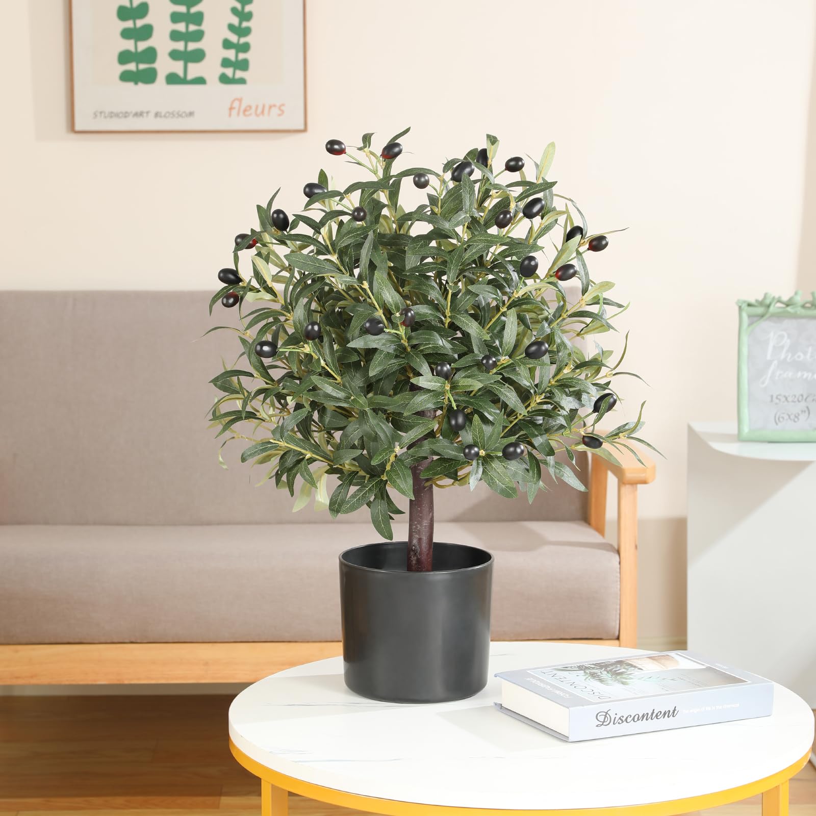 2FT Artificial Olive Topiary Ball 60cm Tree with Leaves and Fruits China Manufacturer Olive Boxwood Topiary Ball Potte - Image 6