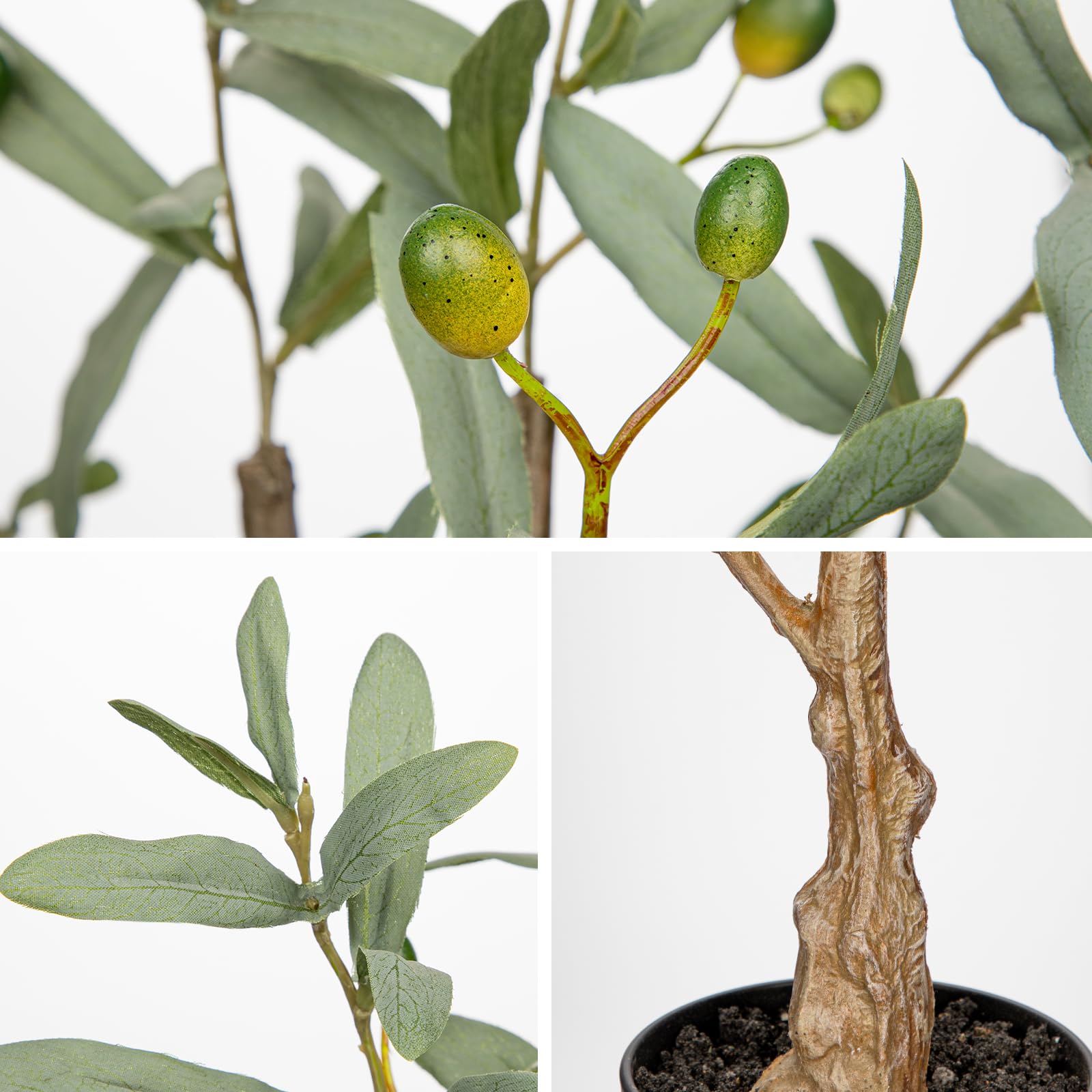 Factory Direct Wholesale 2FT 70cm Faux Olive Tree, 30 Inch Fake Olive Plant with White Pot, Artificial Olive Greenery for Indoor Home Decoration - Image 3