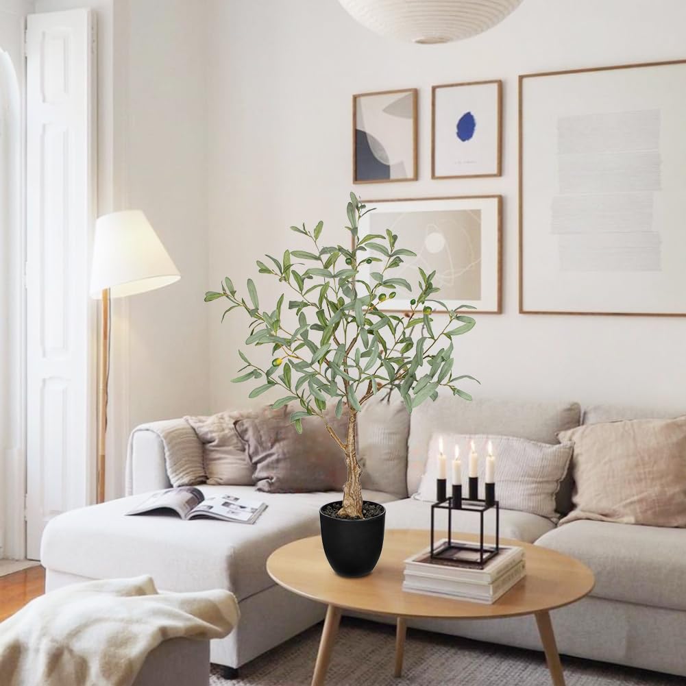 Factory Direct Wholesale 2FT 70cm Faux Olive Tree, 30 Inch Fake Olive Plant with White Pot, Artificial Olive Greenery for Indoor Home Decoration - Image 4
