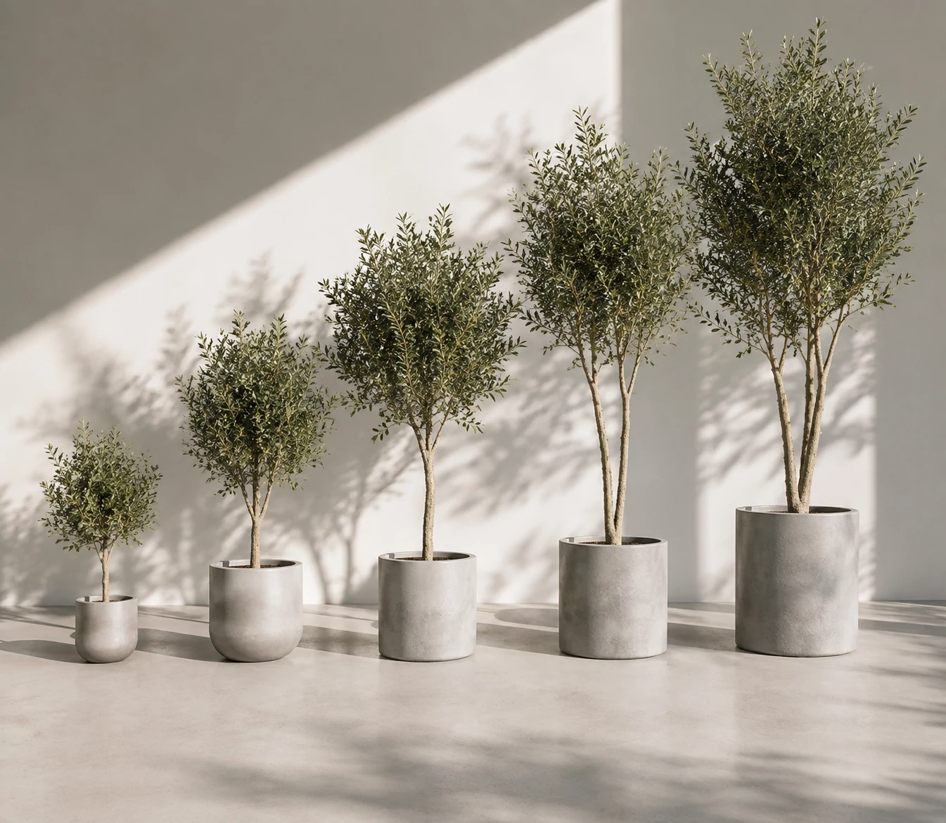 Artificial tree size customization service with different heights for commercial interior projects