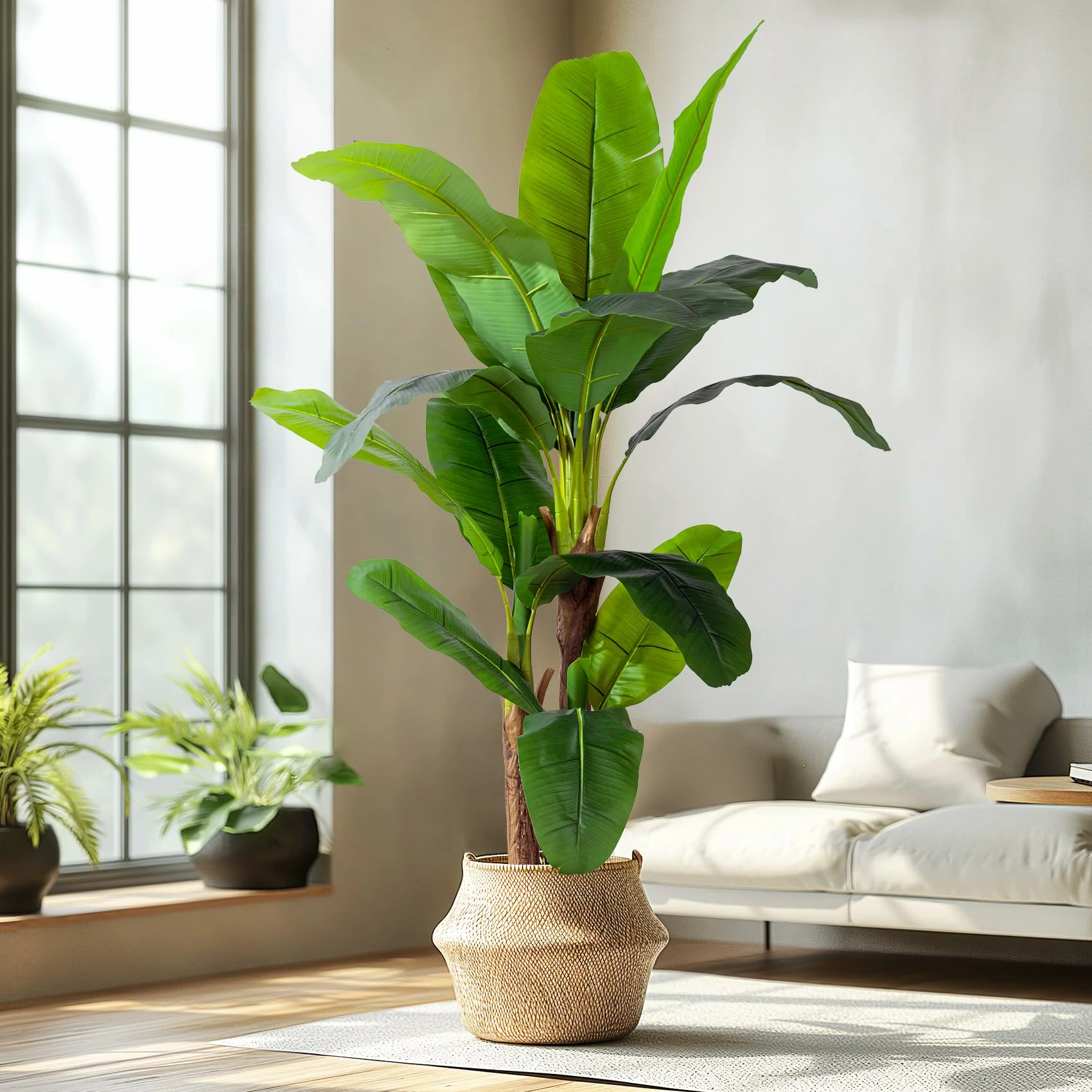 Realistic artificial banana tree designed for modern indoor spaces, adding tropical greenery and natural elegance to homes, hotels, offices, and commercial interiors.