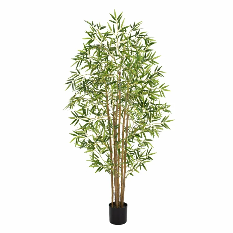 Realistic artificial bamboo tree with natural green leaves for home and office decor
