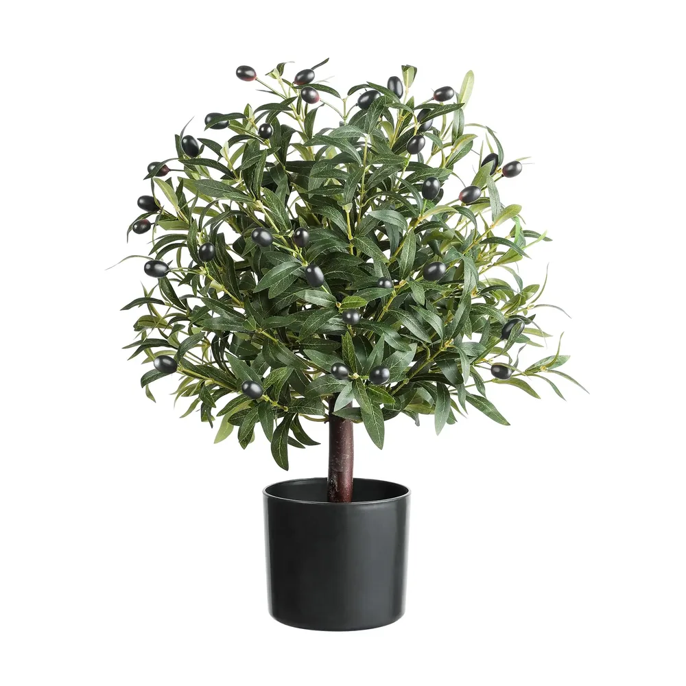 Front view of a 90cm artificial olive tree