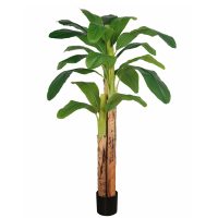 Artificial banana tree with realistic large green leaves for tropical interior decoration